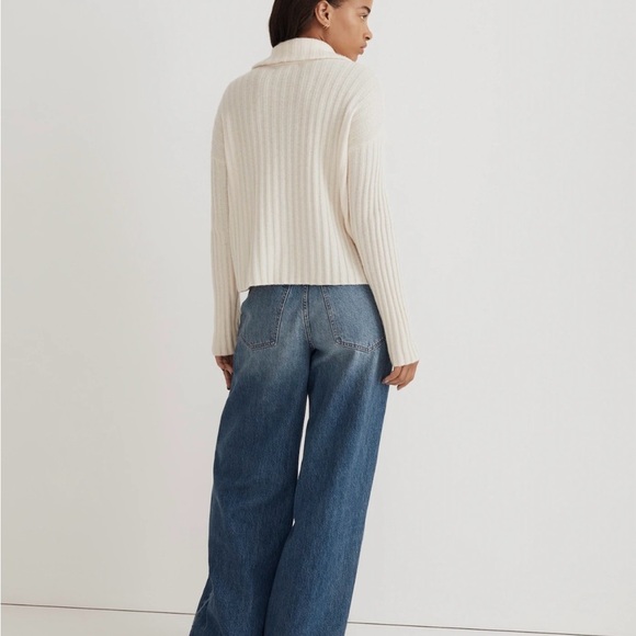 Maxwell Oversized Collar Cream Cardigan Wool Blend Cardigan- Sz M - Picture 3 of 16